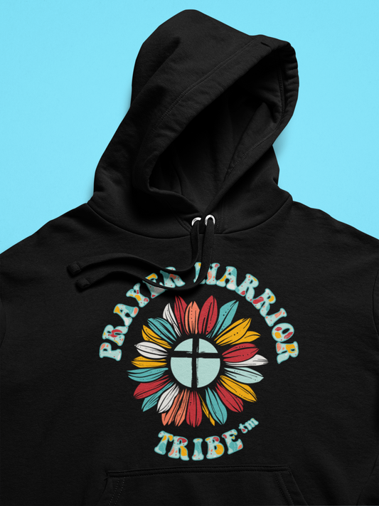 Men Hoodie Groovy Prayer Warrior Tribe Camo Flower