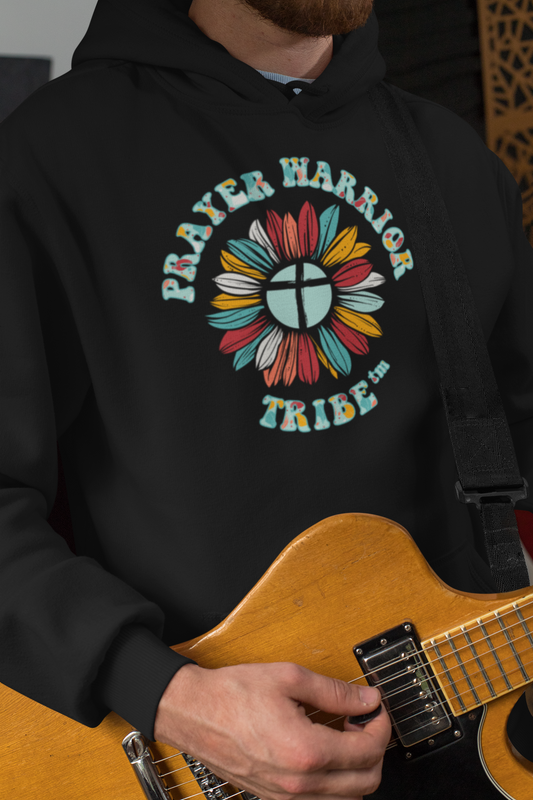 Men Upsize Hoodie Groovy Prayer Warrior Tribe Camouflage Flower