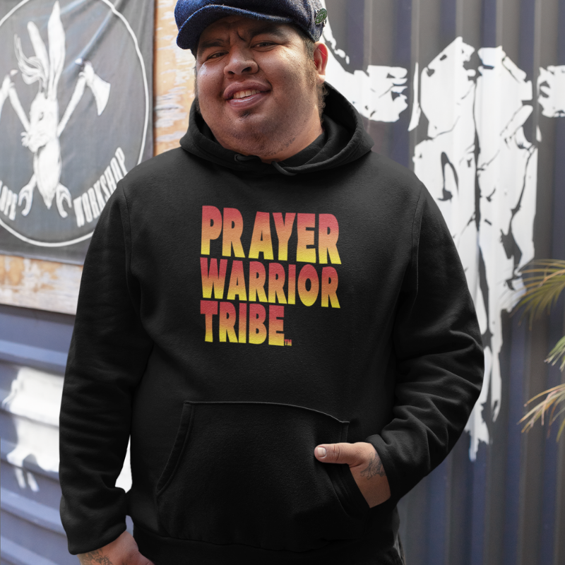 Men Upsize Hoodie Classic Prayer Warrior Tribe (tm)