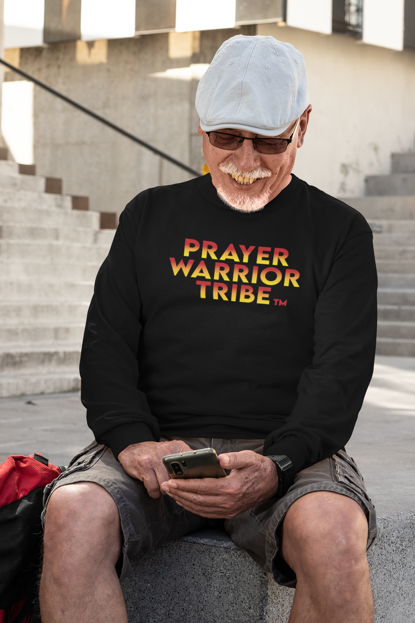Men Upsize Long Sleeve Tshirt Classic Prayer Warrior Tribe