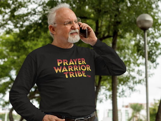 Men Upsize Long Sleeve Tshirt Classic Prayer Warrior Tribe